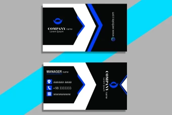 کارت ویزیت مشکی آبی