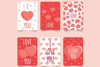 طرح کارت های قلب قلبی برای روز ولنتیان 6 عدد متنوع