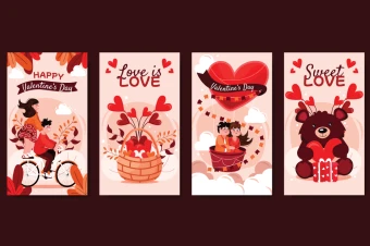 قالب استوری با طرح ولنتاین