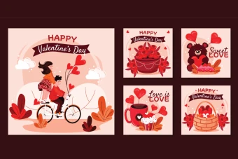 قالب پست اینستاگرام با طرح ولنتیاین