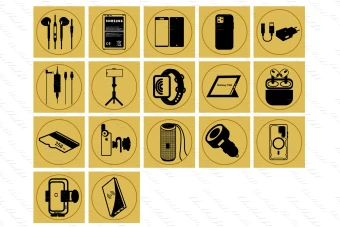 دانلود کاور هایلایت استوری اینستاگرام مشکی و طلایی موبایل فروشی و لوازم جانبی موبایل