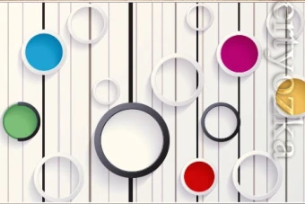 طرح پوستر سه بعدی  کاغذ دیواری دایره ای