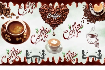 طرح پوستر کاغذ دیواری ویژه کافی شاپ و قهوه خانه