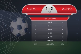 فایل لایه باز چارت و نمودار نمایش وضعیت کلی بازی فوتبال