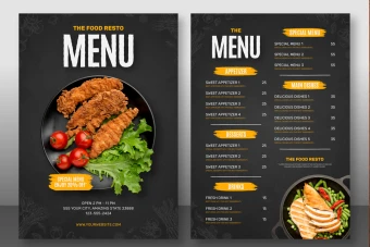 قالب لایه باز منوی رستوران برای رستوران و فست فود و کافی شاپ   شماره 3