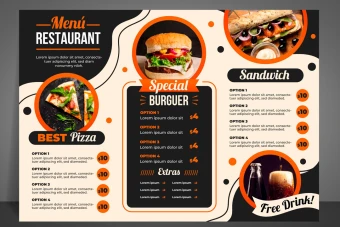 قالب لایه باز منو و بروشور رستوران برای رستوران و فست فود و کافی شاپ   شماره 4