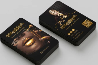 دانلود فایل لایه باز کارت ویزیت لاکچری سالن زیبایی مشکی طلایی