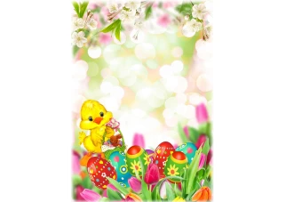 فریم و قاب  با طرح جوجه و تخم مرغ رنگی