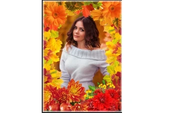 فریم وقاب با طرح گل و تم پاییز