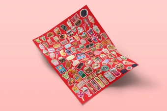 استیکر پک - برچسب - لیبل با طرح خوراکی ها مناسب چاپ روی لیبل کاغذی براق سایز A4