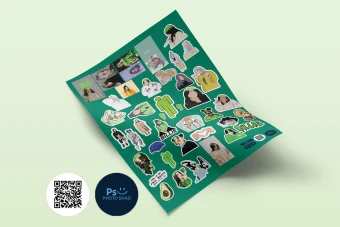 استیکر پک - استیکر - برچسب - لیبل با طرح بیلی ایلیش مناسب چاپ روی لیبل کاغذی براق در سایز A4