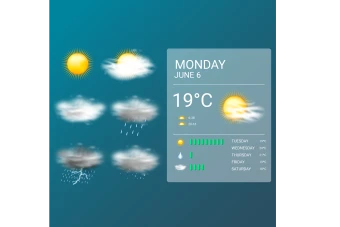طرح لایه باز و قابل ویرایش قالب آب و هوا