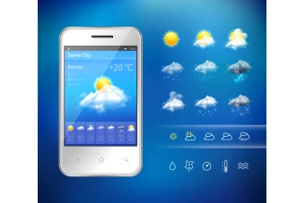 طرح لایه باز و قابل ویرایش ویجت و قالب آب و هوا