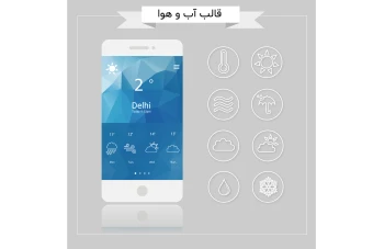 طرح لایه باز و قابل ویرایش نماد و قالب آب و هوا