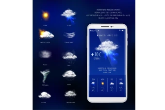 طرح لایه باز و قابل ویرایش ویجت و قالب آب و هوا
