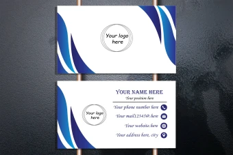 کارت ویزیت آبی رنگ