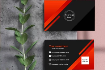 کارت ویزیت قرمز و مشکی