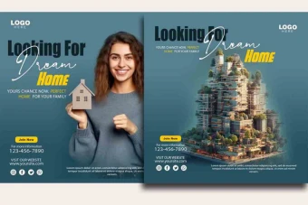 پس زمینه پست اینستاگرام مشاور املاک / قالب پست اینستاگرام با فرمت فتوشاپ