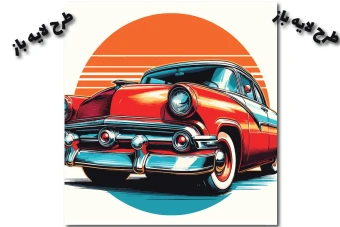 طرح لایه باز از ماشین کلاسیک کاملا لایه باز جهت تغییر اندازه و رنگ