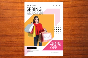 قالب لایه باز تراکت یا پوستر تبلیغاتی حراج یا فروش نوروزی برای تمامی مشاغل تجاری شماره 49