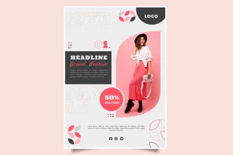 قالب لایه باز تراکت یا پوستر تبلیغاتی حراج یا فروش نوروزی برای تمامی مشاغل تجاری شماره 50