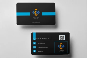 کارت ویزیت مشکی آبی