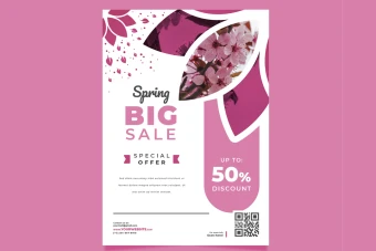 قالب لایه باز تراکت یا پوستر تبلیغاتی حراج بهاری برای تمامی مشاغل تجاری شماره 52