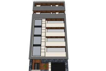 فایل اسکچاپ طراحی نمای مدرن مجتمع مسکونی