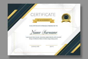 قالب آماده گواهینامه پایان دوره یا certificate کد 3002