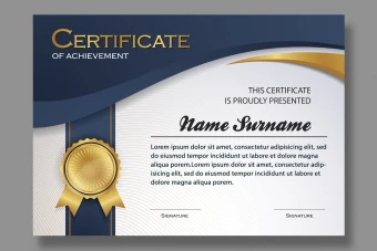 قالب آماده گواهینامه پایان دوره یا certificate کد 3003