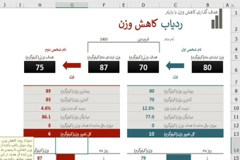 اکسل ردیابی کاهش وزن همراه با پارتنر