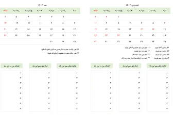 تقویم و پلنر ماهانه سال 1403