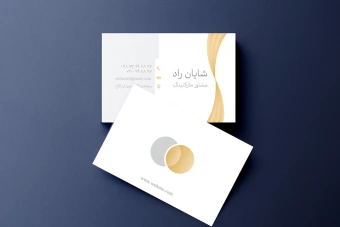 دانلود طرح کارت ویزیت لوکس موج دار سفید لایه باز