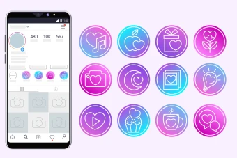 کاور هایلایت گردینت اینستاگرام