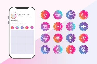 کاور هایلایت گردینت اینستاگرام