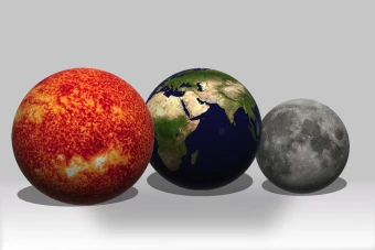 فایل سه بعدی ماه و زمین و خورشید psd