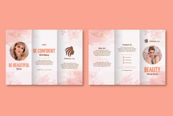 طرح لایه باز بروشور سه لتی تبلیغاتی برای لوازم آرایشی و بهداشتی شماره 30