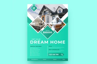 طرح لایه باز تراکت یا فلایر و پوستر تبلیغاتی برای تمامی مشاغل املاک و خانه و دکوراسیون شماره 59