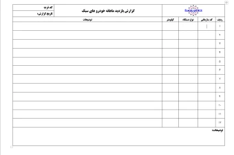 گزارش بازدید ماهانه خودرو های سبک(قابل ویرایش با نرم افزار word)