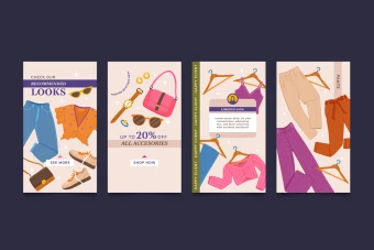 طرح لایه باز استوری تخفیف و فروش لباس و پوشاک شماره 4