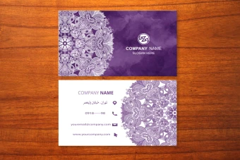 طرح لایه باز موکاپ کارت ویزیت هنری و اداری و شرکتی با طرح گل  شماره 1