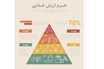 فایل لایه باز اینفوگرافیک هرم ارزش غذایی