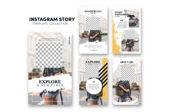 طرح لایه باز استوری تخفیف و فروش و مدلینگ و شبکه های اجتماعی شماره 6