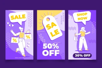 طرح لایه باز استوری تخفیف و فروش  شماره 7