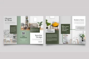 طرح لایه باز بروشور سه لتی تبلیغاتی مینیمال برای تمامی مشاغل تجاری بخصوص دکوراسیون و لوازم خانگی شماره 33