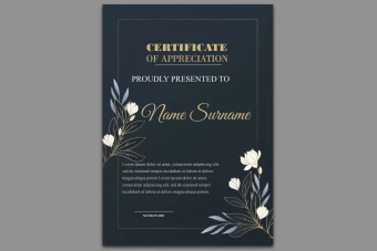 قالب آماده گواهینامه پایان دوره یا certificate کد 3006