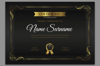 قالب آماده گواهینامه پایان دوره یا certificate کد 3008