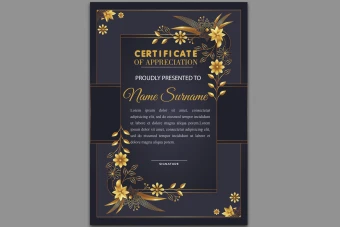 قالب آماده گواهینامه پایان دوره یا certificate کد 3009