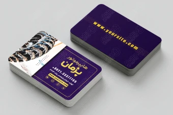 طرح لایه باز کارت‌ویزیت دو رو دورگرد برای فروشگاه موتورسیکلت 66