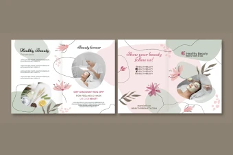 طرح لایه باز بروشور سه لتی تبلیغاتی مینیمال برای تمامی مشاغل تجاری بخصوص آرایشی بهداشتی شماره 34